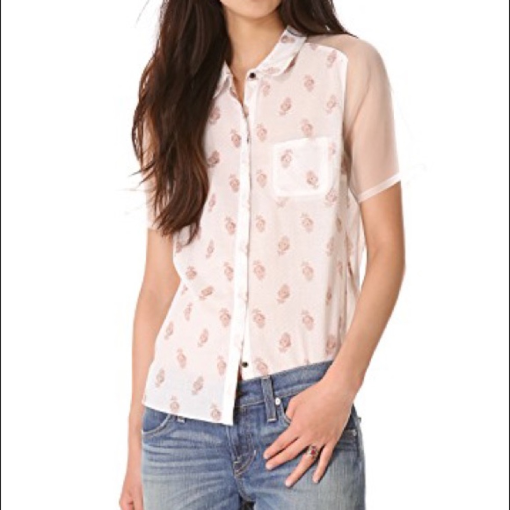 Elizabeth & James Ashton floral button down blouse